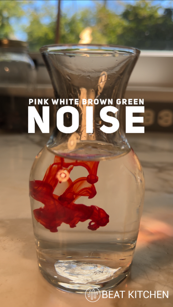 Noise: white pink green