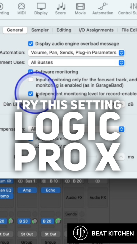 try this setting logic pro x