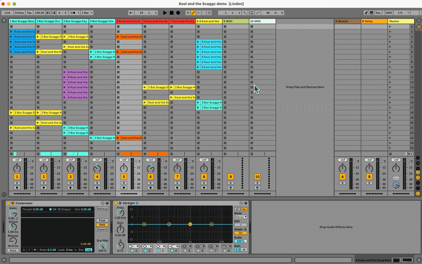 Animated demo of pressing Tab to toggle between Session and Arrangement Views