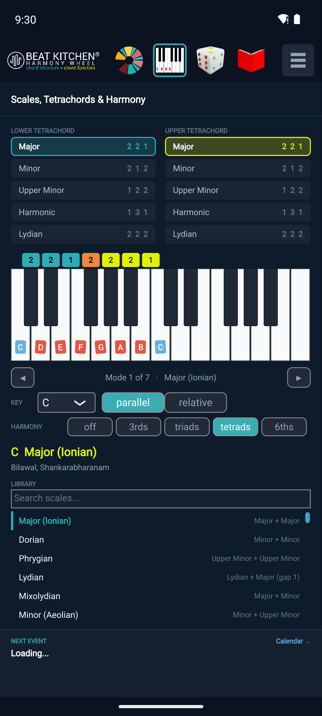 The Tetrachord Toolkit surface