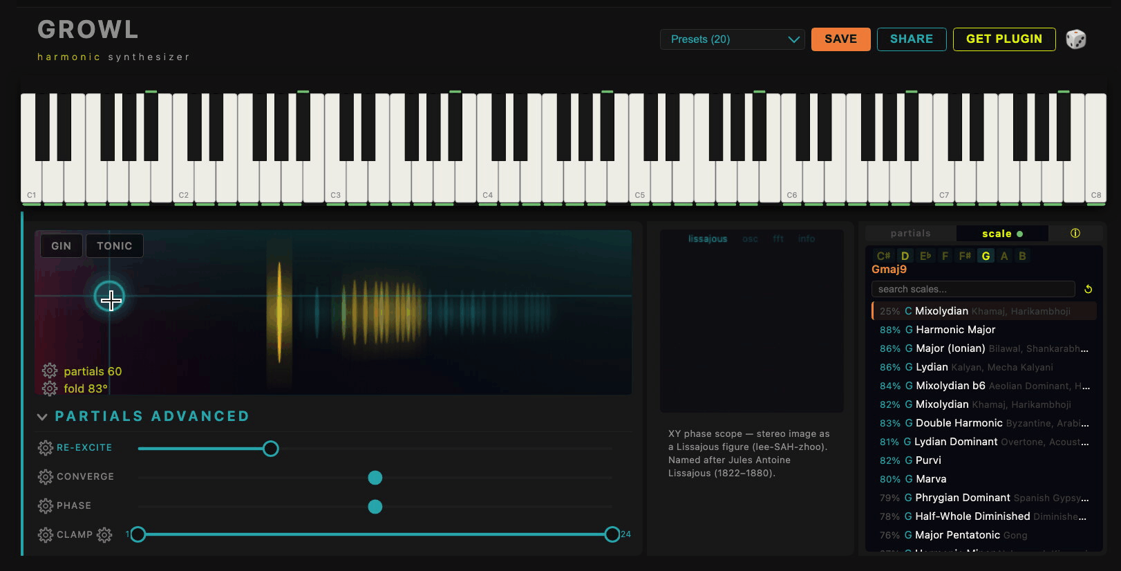 BK Harmonic Synthesizer — animated demo