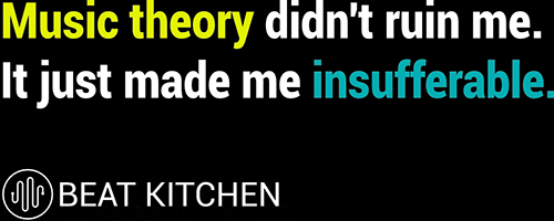 Artwork file with muic theory saying
